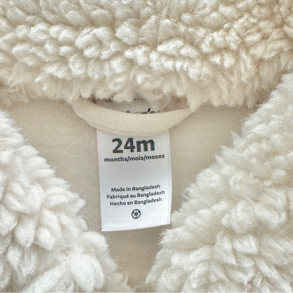 Carter’s Baby Unisex Sherpa Trucker Jacket Cream Size 24 Months - Picture 5 of 8